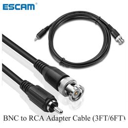 Cable adaptador BNC a RCA (3ft/6ft) BNC masculino a RCA macho RG59U Conector coaxial para la cámara CCTV Sistemas de DVR de cámara analógica CCTV