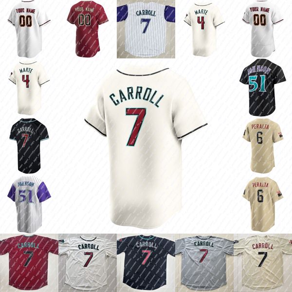 Corbin Carroll Béisbol Jersey Ketel Marte Walker Lourdes Gurriel Jr Jake McCarthy Alek Thomas Zac Gallen Gabriel Moreno Blaze Alexander Joc Pederson Randy Johnson