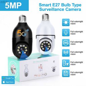 Board -camera's 5MP E27 BULB WIFI Surveillance Camera Indoor 4x Digitale Zoom AI Human Detect Full Color Night Vision Wireless Camera Smart Home