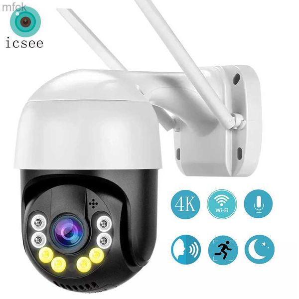 Caméras embarquées Caméra IP WIFI HD 8MP Caméras de sécurité extérieures Vision nocturne couleur Caméras de surveillance vidéo sans fil 5MP Détection humaine intelligente