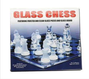 Jeu de conseil des échecs jeu jeu en verre massif