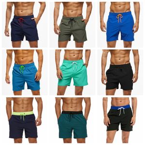 Bañadores para hombre Bañadores para nadar Pantalones cortos para la playa Ropa de playa Color sólido Hombres Pantalones cortos casuales Bolsillo trasero Pantalones con cremallera Estiramiento Surf B8040