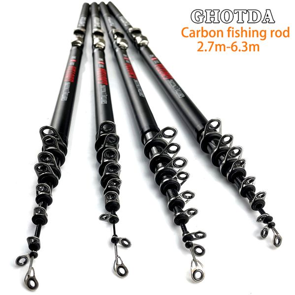 Cañas de pesca para barcos Black Rock Rod 27M 36M 45M 54M 6 Fibra de carbono resistente M Power Telescópico Travel Sea 230904