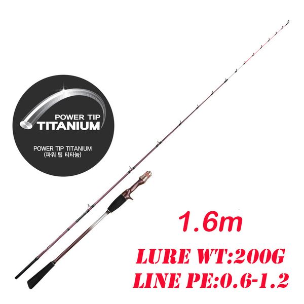 Canne à pêche bateau Pêche à la seiche Super légère 160cm Casting Tianium Pointe 9 1 Action PE 0.6-1.2 Canne à pêche Calmar Pêche en bateau pieuvre palmée 230525