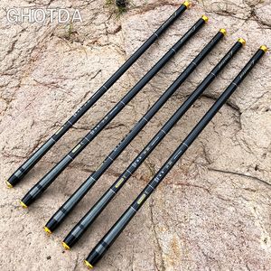 Boat Fishing Rods G DA 3.6M 7.2M Carbon Fiber Rod Telescopic Ultra light Hard Pole for Stream Freshwater 230619