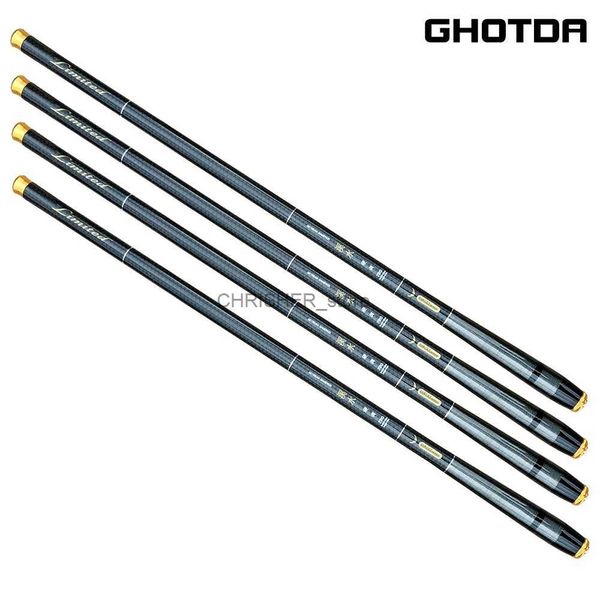 Rodons de pêche en bateau ghotda ultra-léger Super dur 3.6 / 4.5 / 5.4 / 6.3 / 7,2 mètres Stream Pole à main Coulage de fibre de carbone Coulage de pêche télescopique Tacklel231223