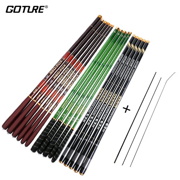 Canne à pêche pour bateau Canne télescopique en fibre de carbone Goture Ultra léger Stream Hand Pole Carp Feeder Tenkara 3.0 7.2m vara de pesca 230619