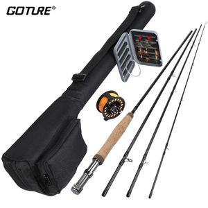 Boot Hengels Goture Fly Rod Combo 2 7 m 5 6 Kit Inclusief draagtas Metalen Reel met Droge Vliegen doos voor 231211