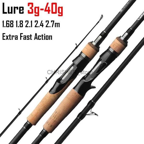 Barco Cañas de pesca de alta densidad Fibra de carbono Trucha Carpa Ventilla de pesca Fly Varilla 3 Secciones giratorias Varilla de fundición Media Dureza Ultra ActionL231223