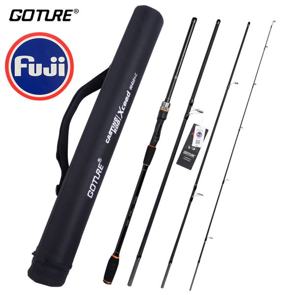 Cannes à pêche en bateau Japon FUJI Anneau de guidage Cannes à pêche 2.1m-3.6m Portable Carbon Spinning Casting Pêche Voyage Rod M MH ML FAST Rod Avec Sac Tube 230703