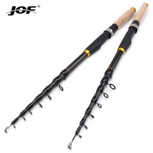 BOOT VISSING STANDEN JOF Hoge kwaliteit koolstof spinnen gietstang reizen Lure Trout Telescopische visstaaf Lure Gewicht 1060 g CARP Houten handgreep J230211