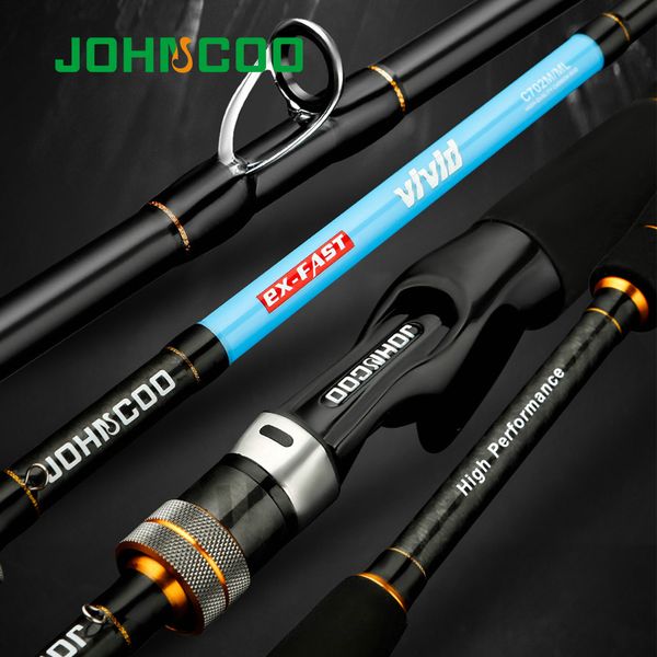 Cañas de pescar para barcos JOHNCOO VIVID UL/L M/ML Caña giratoria Punta sólida 2,1 m 1,92 m Caña de trucha Caña de carbono de acción rápida para caña de pescar ligera Jigging Percha 230525