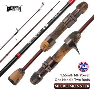 Boat Fishing Rods Kingdom Micromonster Trout 1,55 m 2 en 3 sectie gietstang staaf Fuji Guide Ul Power Travel Streis Ejectie Pool 230822