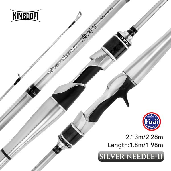 Cannes à pêche pour bateaux Kingdom SILVER NEEDLE Rod ultraléger à rotation rapide 2 Sections UL L ML M MH Fuji Ring Fiber de carbone Casting Travel 230822