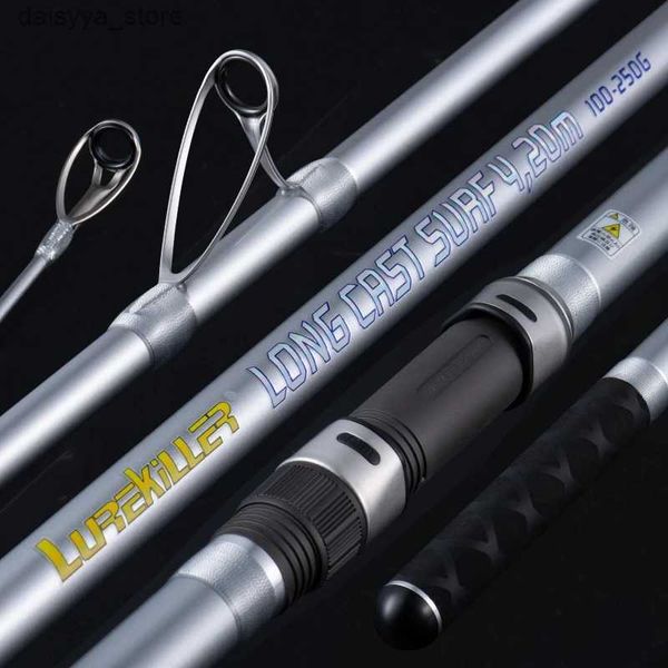 Cañas de pescar para barcos Lurekiller 4,20 M, caña para Surfcasting, caña para surf, caña de pescar Longcast, 3 secciones, 80-150g/100-250g/200-400g, guías Fuji para pesca en agua saladaL23118