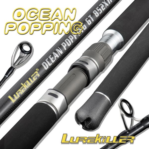 Cannes à pêche en bateau Lurekiller Japon Fuji Parts Carbon GT Popping Rod 762XH/782XH/852XH Leurre 60-180g Pe 4-8 Thon Bleu Marlin Rod Boat Rod 28KGS 231201