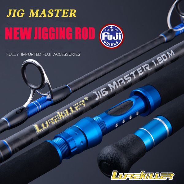 Cañas de pescar para barcos Lurekiller Japón calidad Fuji guías Jigging Rod 1 68M 1 8M 37kg Big Drag Power Ocean 230704