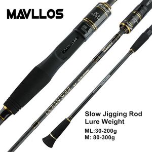 Boot Hengels Mavllos Jigging Hengel 30-200g/80-300g Top Tip Ultralight Carbon Slow Jigging Hengel voor Bootvissen Tonijn Kingfish 230614