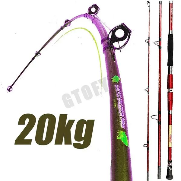 Boat Fishing Rods Canne à pêche portable Canne à leurre Canne à pêche ultralégère en carbone dur 1,8 M 2,1 M 2,4 M Canne à pêche rouge à trois sections 231216