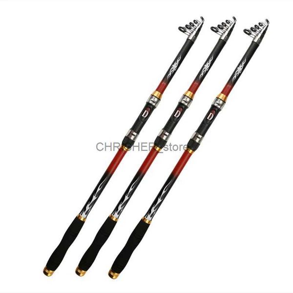 TILES DE PISCHE DE BATEAUX FIBRE PROFESSIONNELLE FIBRE DE CARBON 2,1-3,6 mm de la rivière Sea Fishing Ultrafight Télescopic Ringning Ring Rod Fishing Stickl231223