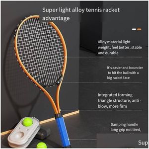 Boat -vissersstaven Snd aluminium tennisracket Trainer Single Single Single with Line Rebound Self Gods Kinderen beginnen te spelen racket set drop d dhsfc