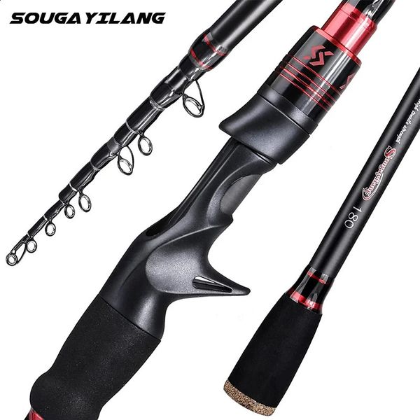 Boat Fishing Rods Sougayilang 1.8M 2.1M canne à pêche télescopique en Fiber de carbone filature tige de coulée leurre tige basse truite pôle de pêche matériel de pêche 231109