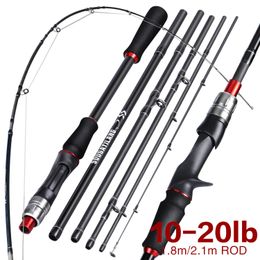 Cannes à pêche en bateau Sougayilang Rod Spinning Casting Portable 56 Sections fibre de carbone légère M puissance MF Action 18M21M 230907