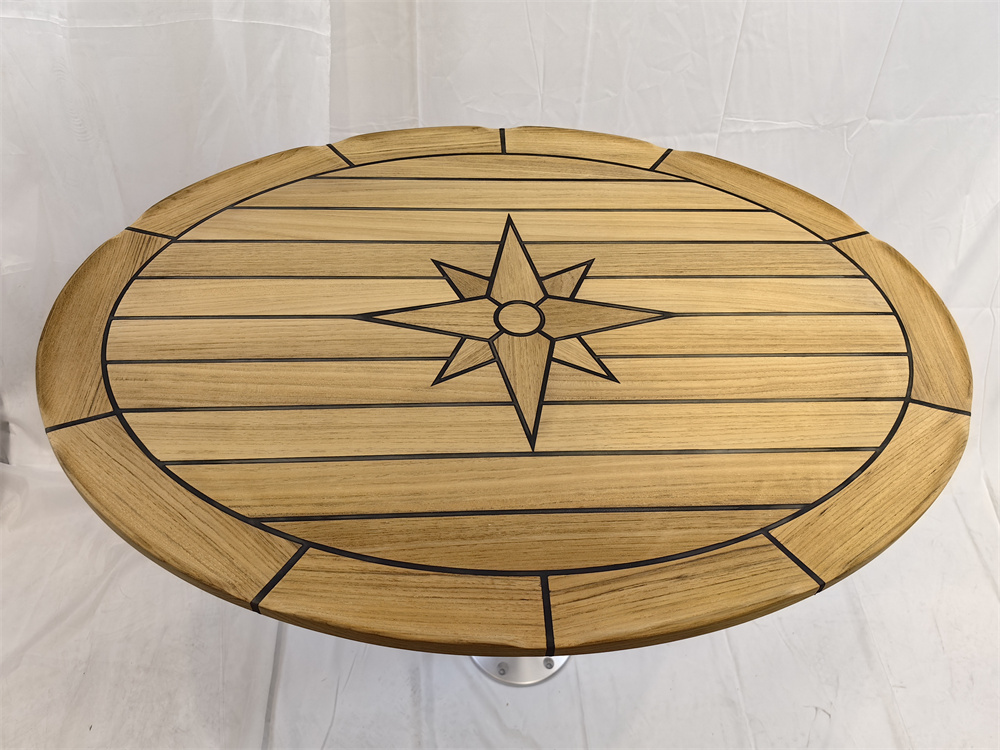 Båt O-Val Teak Table Top 440x580/600x800mm 17.3x22.8/23.6x31.5 tum Marine RV