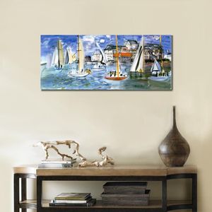 Peintures de bateau Raoul Dufy Règle dans le port de trouvale Grands paysages de mer Art moderne sur toile Gift 274t peint à la main de haute qualité 274t