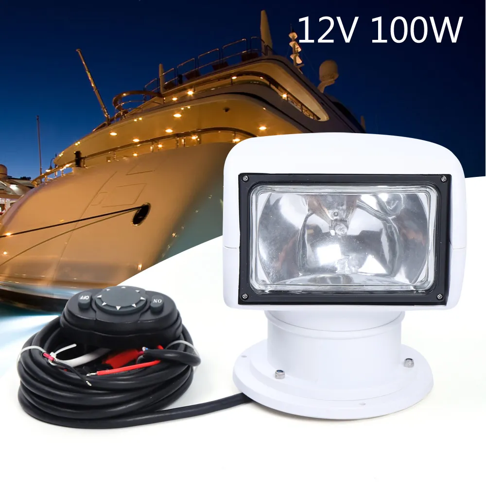 Boat Remote Control Spotlight Truck Car Marine Remote Rekinlight 12V 100W Bulbe, Multi-Angled et à long terme