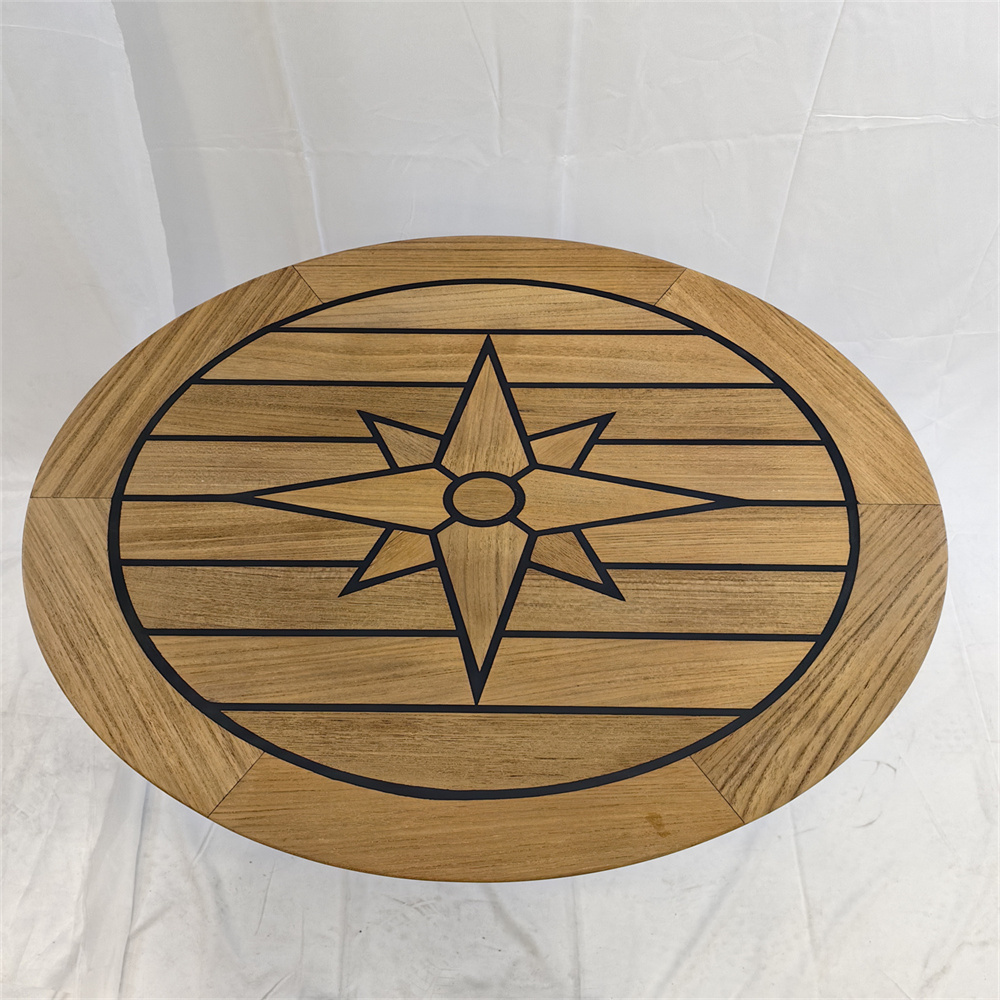Piano tavolo rotondo in teak per barca, diametro 500/650/800 mm, diametro 19,7/25,6/31,5 pollici, camper marino