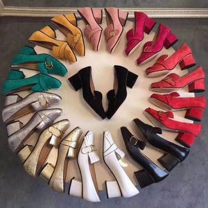 Chaussures de chaussures de bateau Chaussures hautes talons femmes chaussures habillées classiques mi-talons en cuir talon talon rond