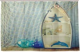 Boot Staan tegen de muur Andere Aquatic Objects Sea bevatte Picture Shower Curtain214G1064989