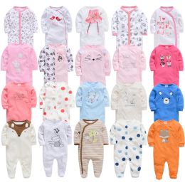 Bateaux 2022 3 4 PCS / lot Summer Baby Boy Ropa de Bebe Newborn Jugtsuit Long MancoS Coton Pamas 012 mois Mompers Baby Clothes