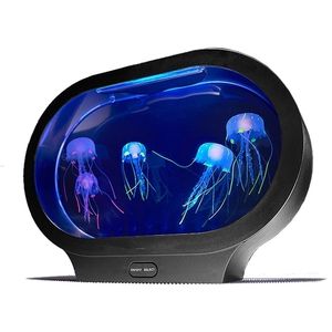 Boaz Jelly Fish Lamp Tank Mood Light Rium LED Kleurrijke Ocean Wave Projector Jellyfish Night Lava Y200917