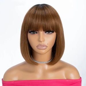 Bob Short Bob Straigtht Ombre Color Hair 13X4 Lace Front 100% Human Hair Wigs for Black Women fait Remy Brazilian pré-cueilli