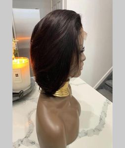 Bob Cut Wig 4X4 Lace Closure Wigs 100 cheveux humains brésiliens vierges pré-épilés avec des cheveux de bébé 130 150 densité pour les femmes noires9491687