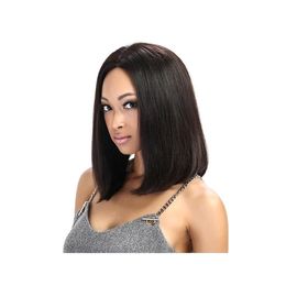 Cheveux humains courts avant de lacet perruques Bob dentelle perruques non transformés Vigin Remy cheveux humains fabriqués couleur naturelle 150% densité droite pour les femmes noires