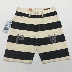 Bob Prisoner Dong of War Print Shorts 16oz Canvas Black White Stripes Hombres Pantalones