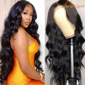 30inch Lang Menselijk Haar Pruiken 4x4 Lace Front Pruiken Braziliaanse Body Wave Diepe Golf Water Wave Vetersluiting Pruik Rechte Bob Pruiken Pre Geplukt