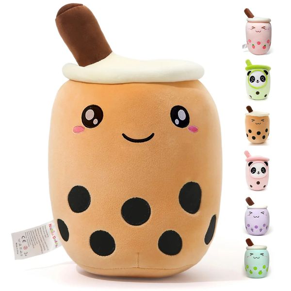 Boba peluche 9.8 pouces Kawaii peluches bulle thé mignon oreiller doux brun lait thé peluche Animal pour enfants/filles/garçons 231229