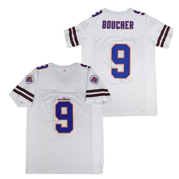 Bobby Boucher # 9 The Waterboy Adam Sandler Movie Mud Dogs Bourbon Bowl Football Jersey 240430