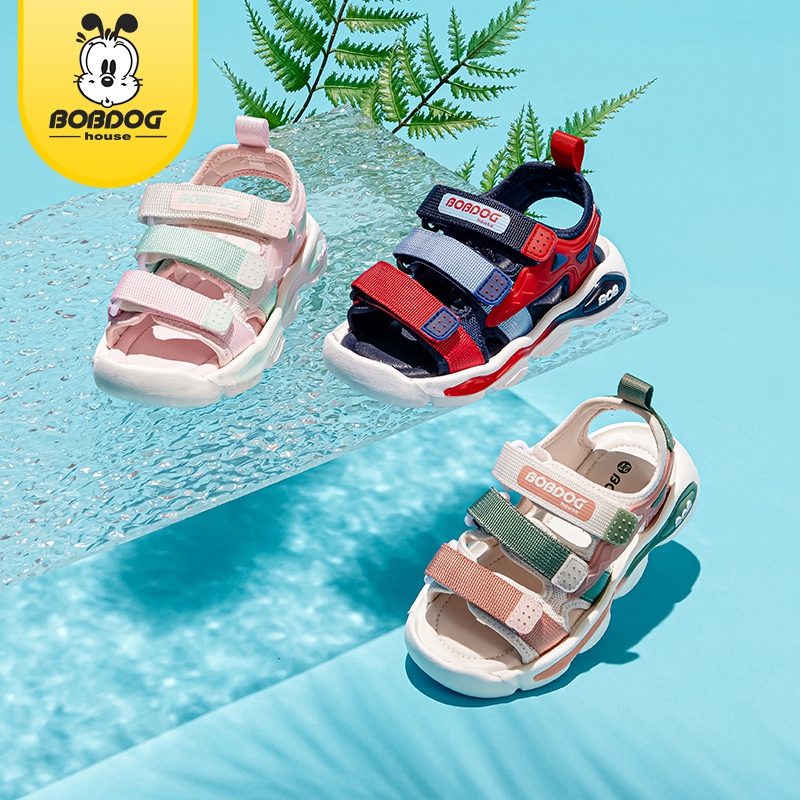 Bobdoghouse Girl's Trendy Close Toe ademende sandalen, comfortabele niet -slip duurzame strandwaterschoenen voor kinder buitenactiviteiten BMD24X373