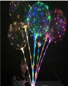 Bobo Ballonnen LED Bobo Ballon Met 315 inch Stok 3M String Ballon LED Licht Kerst Halloween Verjaardag Ballonnen Feestdecoratie7813667