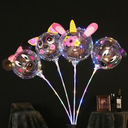 Bobo ballons transparents a conduit à la nouveauté de ballon éclairage d'hélium lumineux lumineux pour le mariage d'anniversaire événement extérieur décorations de fête de Noël crrestech