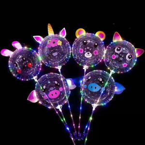 Bobo Ballons Transparent LED Ballon Nouveauté Éclairage Hélium Glow Guirlandes Lumineuse pour Anniversaire Mariage Événement en Plein Air Décorations de Fête de Noël 0117