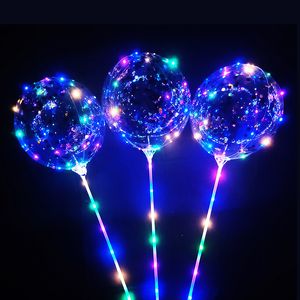 Bobo ballonnen transparante led -up ballon nieuwigheid verlichting helium glow string lights voor verjaardag bruiloft buitenevenement kerst en partys decoraties oemled