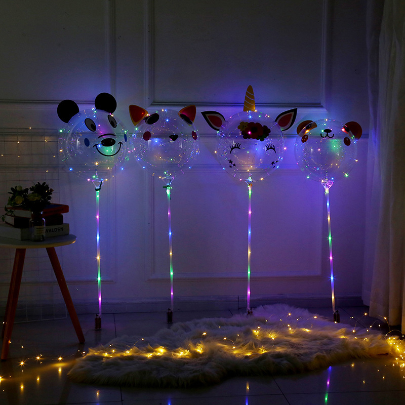 Bal￵es bobo transparente led up balon novidade ilumina￧￣o helium luminos de corda para casamento de anivers￡rio eventos ao ar livre de Natal e decora￧￵es de festas Crestech