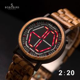 BOBO BIRD Reloj con pantalla LED para hombre, reloj masculino con visión nocturna, relojes digitales para hombre, reloj para hombre V-P13 CJ191213246z