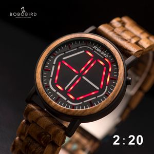 Bobo Bird LED Display Horloge Mannen Relogio Masculino Night Vision Digital Mens Horloges Reloj Hombre V-P13 CJ191213